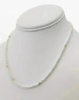 3.0 - 3.5mm White Seed Bead Nucleated Freshwater Pearl Necklace w/Gold Beads - Marina Korneev