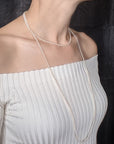 2.5-4.0mm White Baby Akoya Pearl Long Necklace Chain
