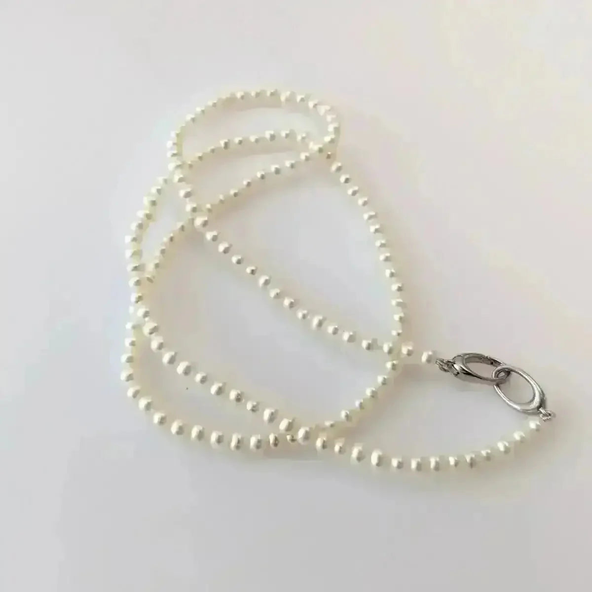 3.5 - 4.0mm White Seed Freshwater Pearl Necklace - Marina Korneev