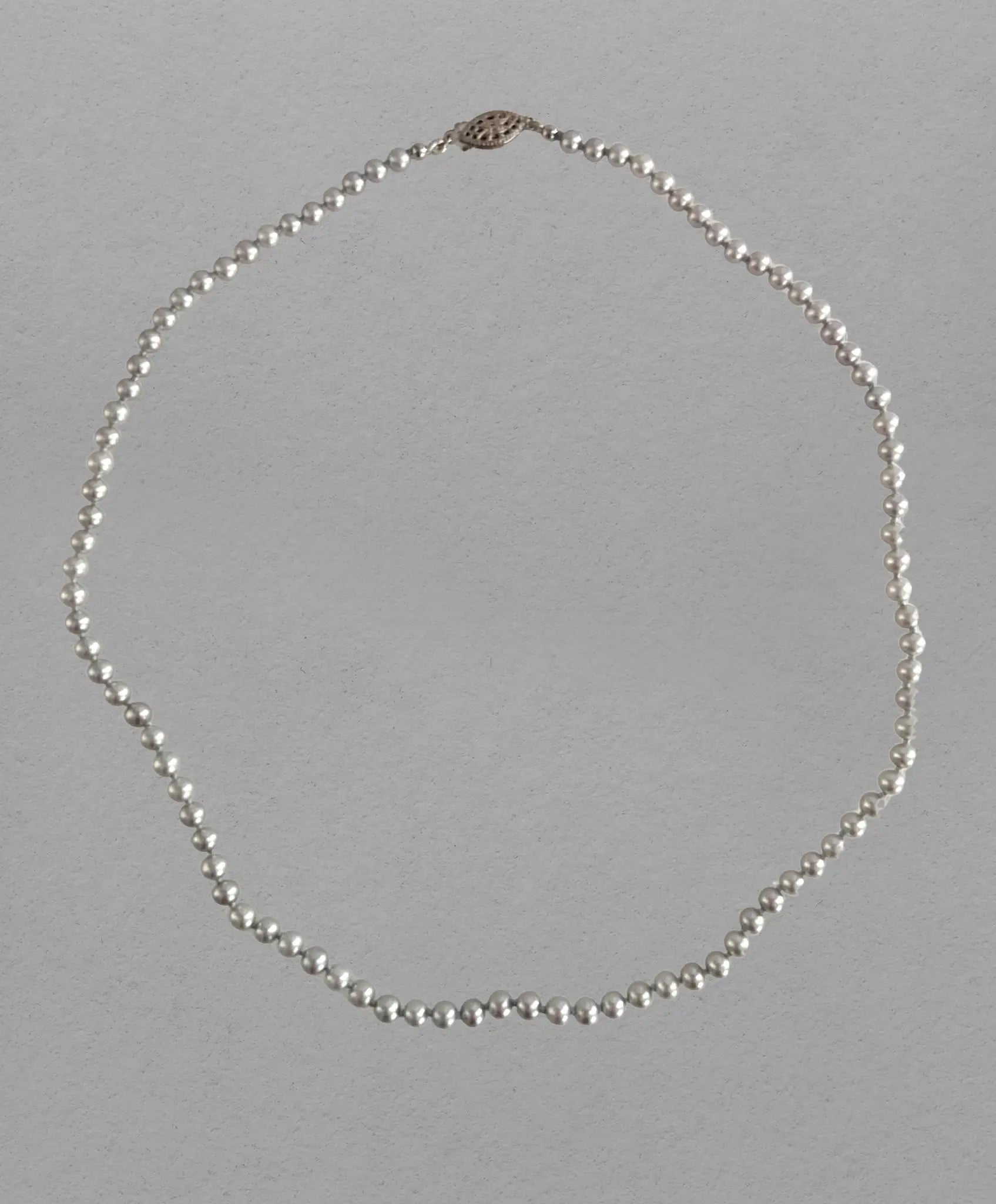 4.5-5.0mm Dyed Silver Freshwater Pearl Necklace - Marina Pearls