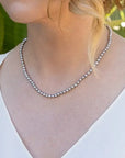 4.5-5.0mm Dyed Silver Freshwater Pearl Necklace - Marina Pearls