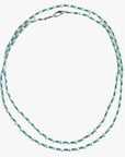 4.0 - 4.5mm White Freshwater Pearls and Turquoise Necklace - Marina Korneev