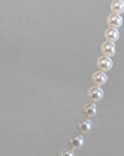 5.5-6.0mm White Freshwater Pearls Half and Half Black Spinel Necklace - Marina Pearls