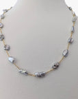 6 - 7mm Tahitian Keshi Pearl Station Necklace - Marina Korneev