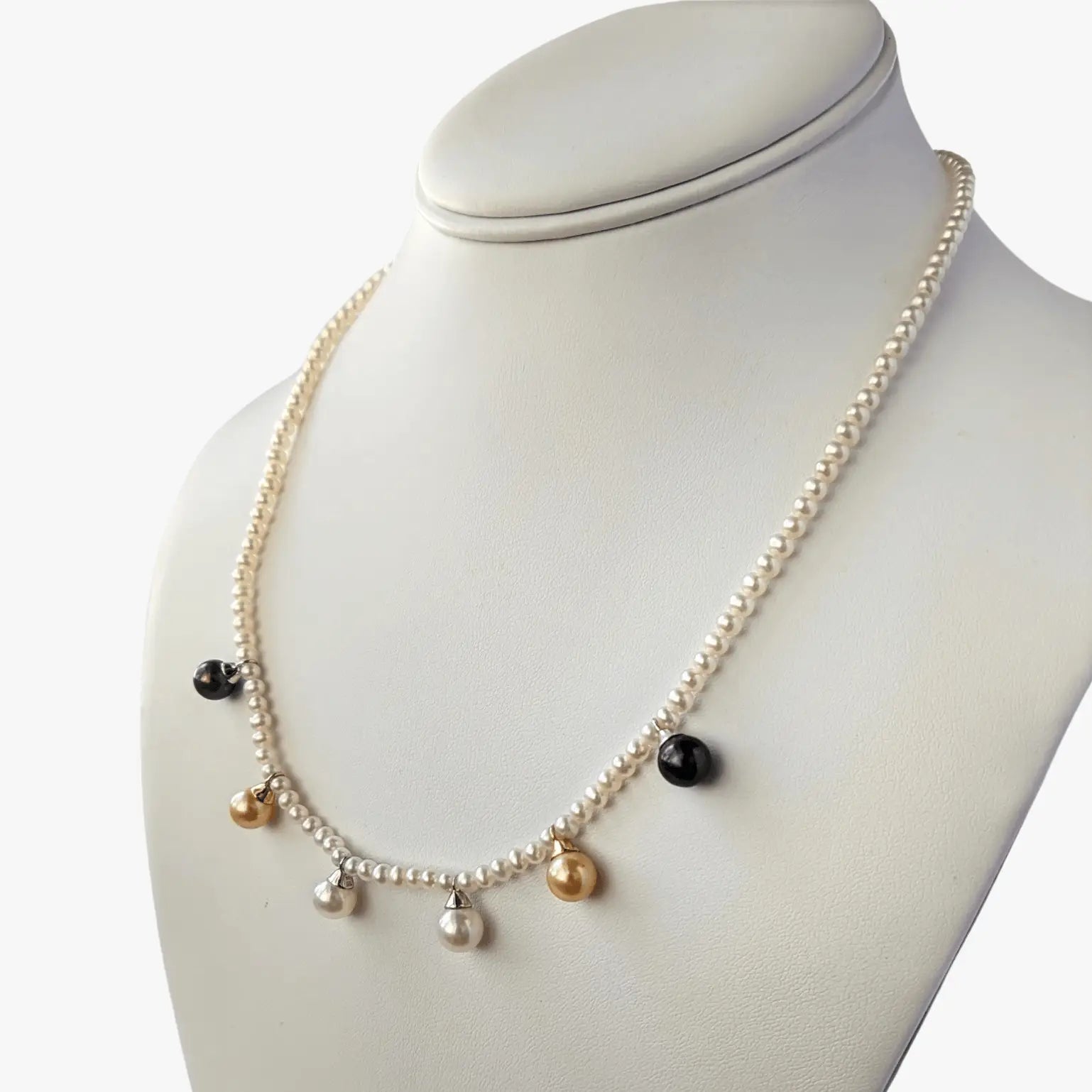 7.0-7.5mm Akoya and White Seed Freshwater Pearl Necklace - Marina Korneev Fine Pearls