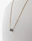 7.0-7.5mm Blue Akoya Solitaire Cable Chain Necklace - Marina Korneev FP