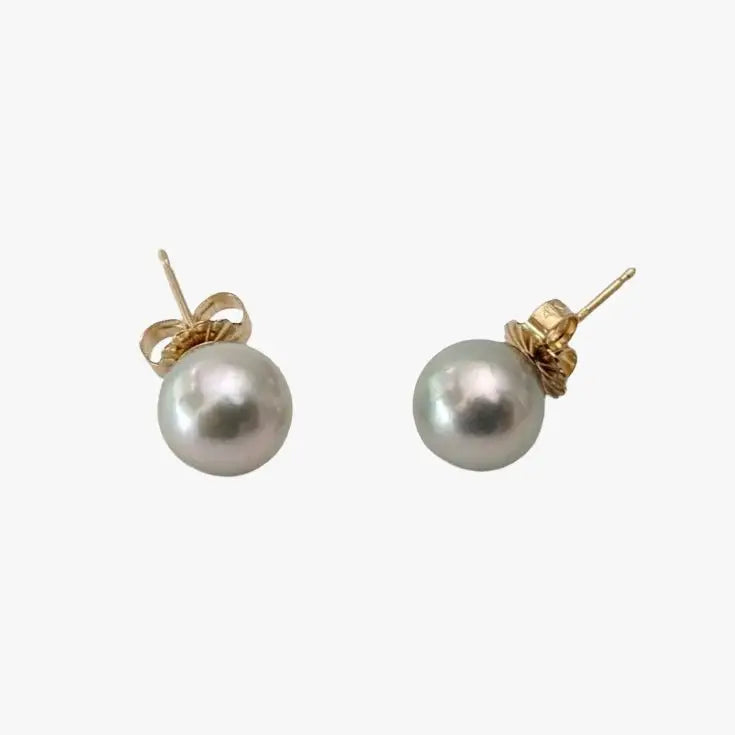 7.5-8.0mm Blue Akoya Pearl Stud Earrings - Marina Korneev Fine Pearls