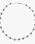 7.5 - 8.0mm Dyed Akoya Pearl Station Necklace - Marina Korneev