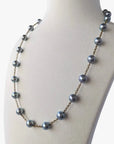 7.5-8.0mm Dyed Akoya Pearl Station Necklace - Marina Korneev FP