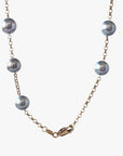 7.5-8.0mm Dyed Akoya Pearl Station Necklace - Marina Korneev FP