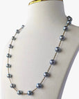 7.5-8.0mm Dyed Akoya Pearl Station Necklace - Marina Korneev FP