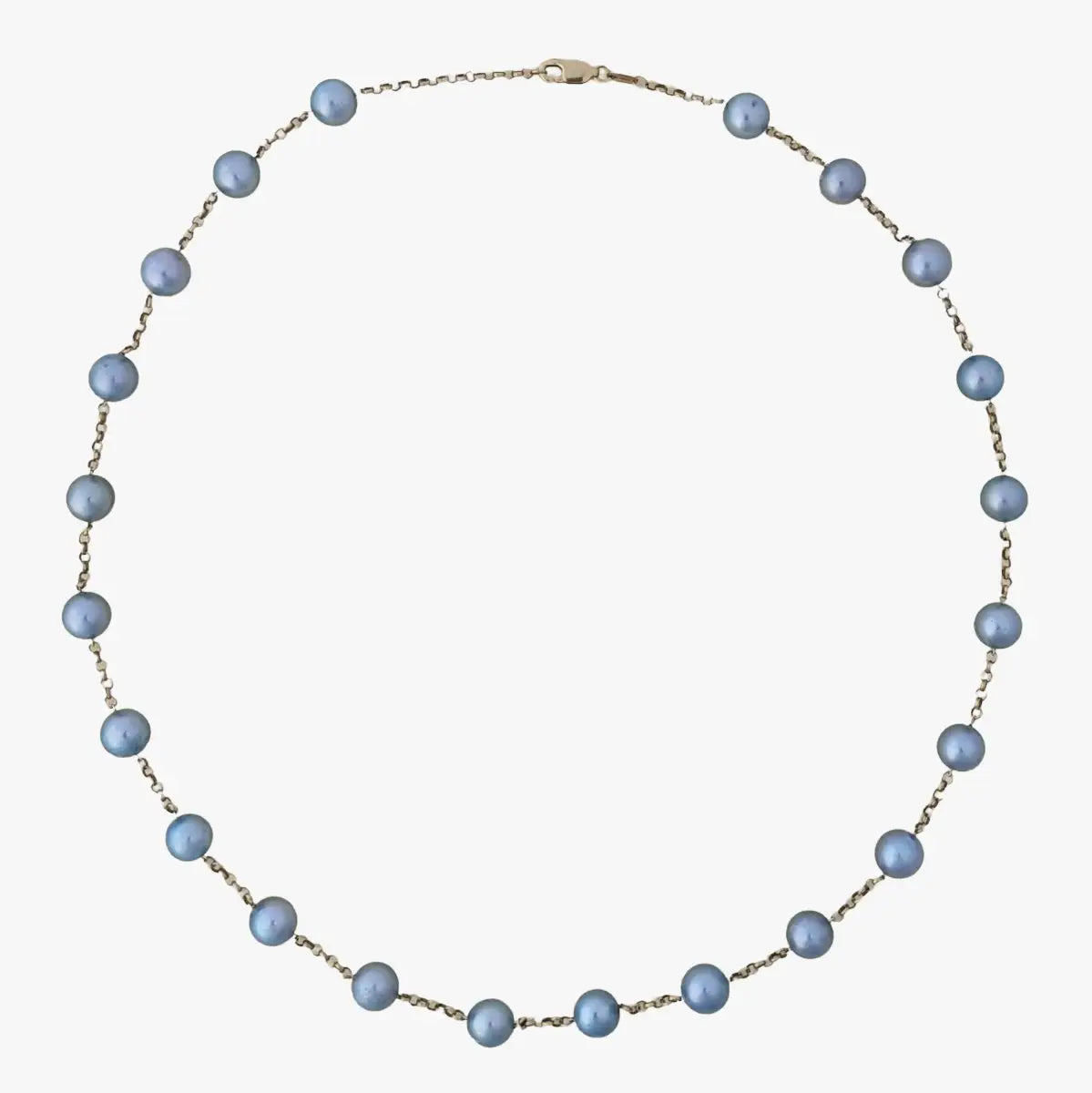 7.5 - 8.0mm Dyed Akoya Pearl Station Necklace - Marina Korneev