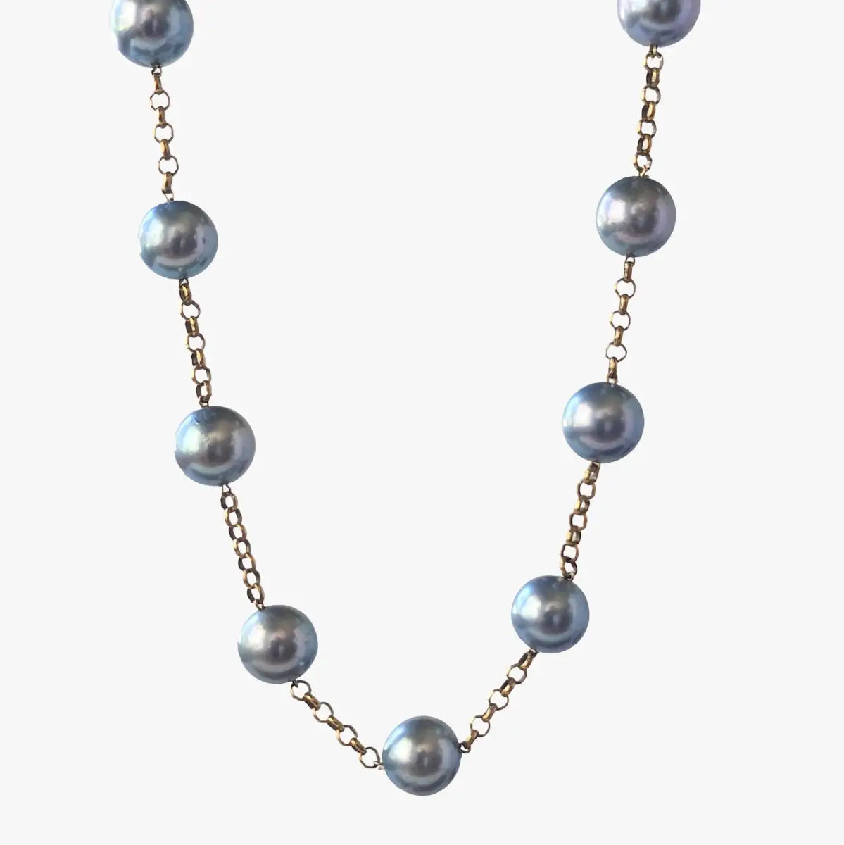 7.5-8.0mm Dyed Akoya Pearl Station Necklace - Marina Korneev FP