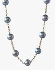 7.5-8.0mm Dyed Akoya Pearl Station Necklace - Marina Korneev FP