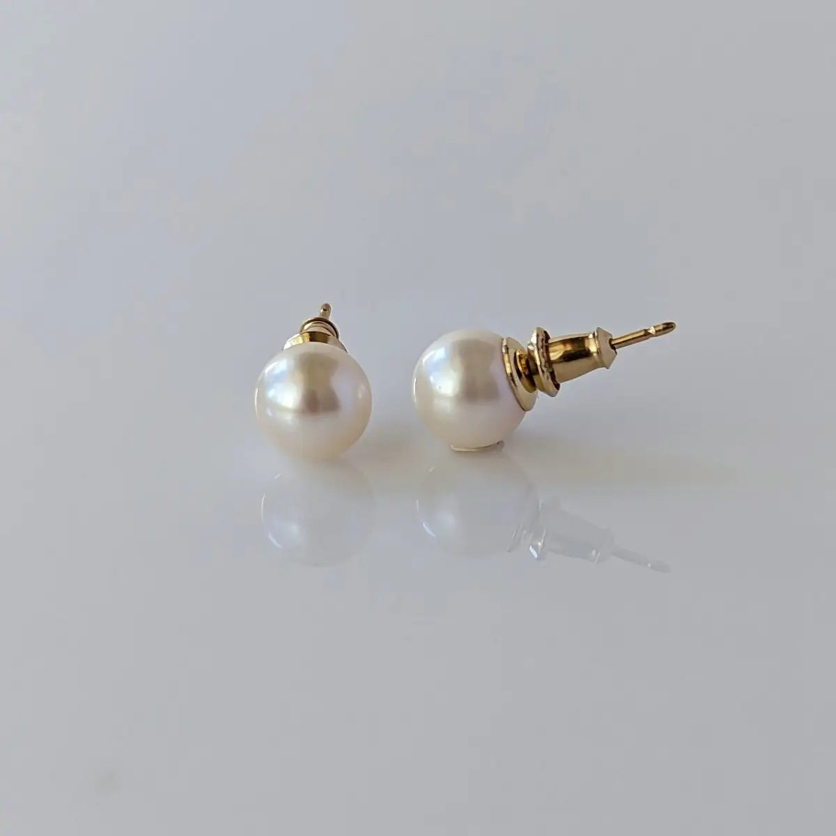 7.5-8.0mm White Akoya Pearl Stud Earrings - Marina Korneev Fine Pearls