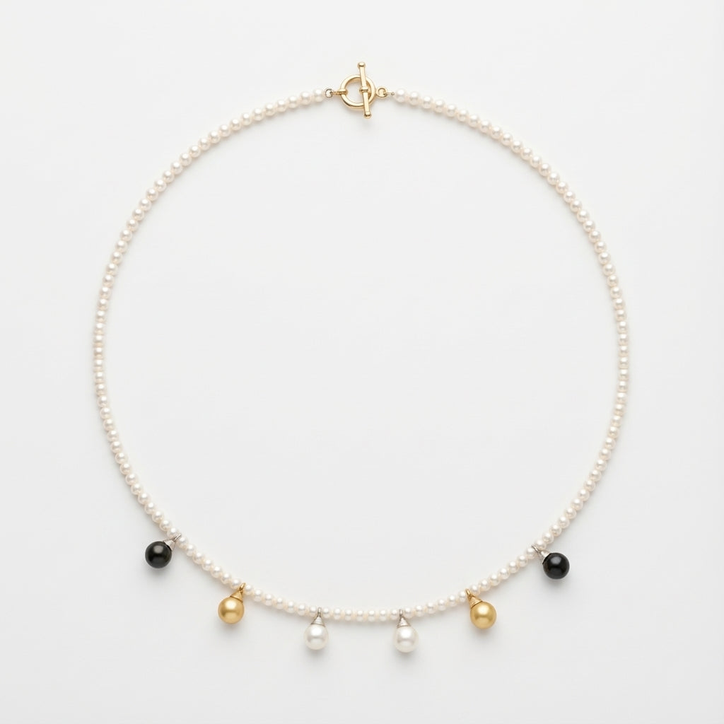 7.0 - 7.5mm Akoya Charms Pearl Necklace Elegant Necklaces by Marina Korneev