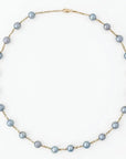 7.5 - 8.0mm Dyed Akoya Pearl Station Necklace Elegant Necklaces by Marina Korneev