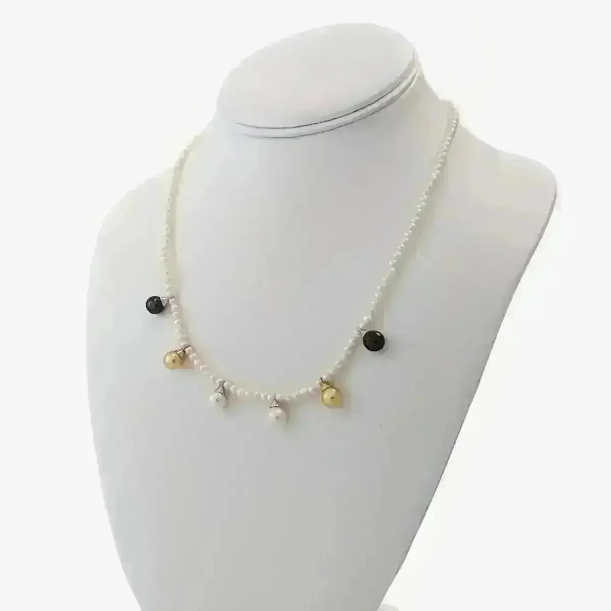 7.0 - 7.5mm Akoya and White Seed Freshwater Pearl Necklace - Marina Korneev