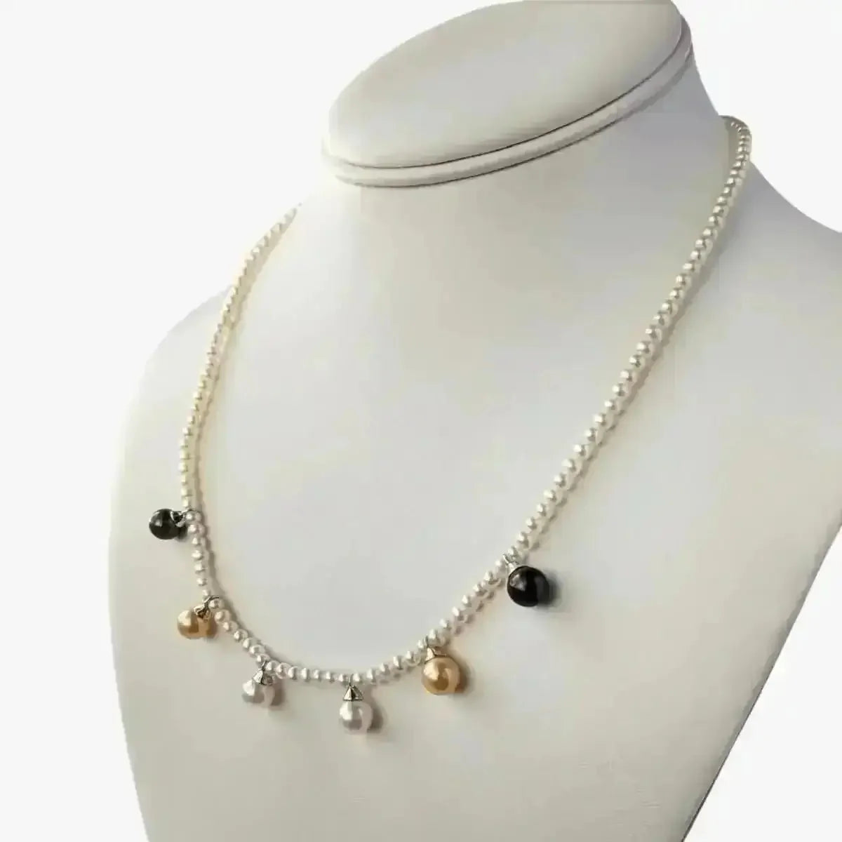 7.0 - 7.5mm Akoya and White Seed Freshwater Pearl Necklace - Marina Korneev