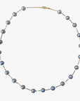 7.5 - 8.0mm Dyed Akoya Pearl Station Necklace - Marina Korneev