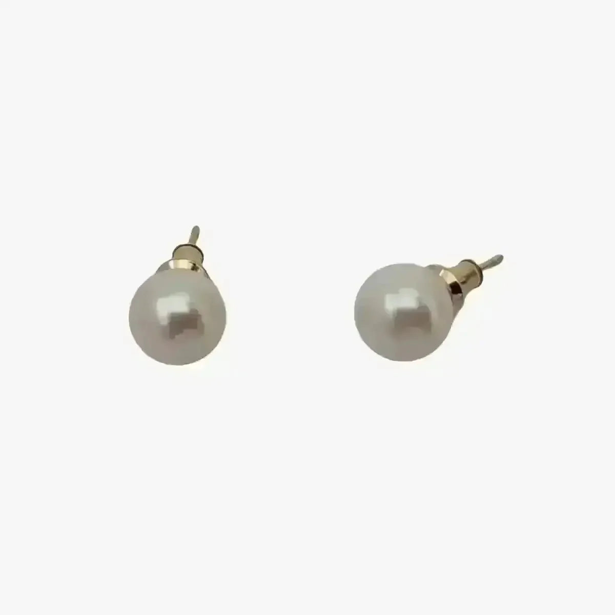 7.5 - 8.0mm White Akoya Pearl Stud Earrings - Marina Korneev