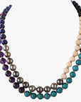 8.0-8.5mm Tahitian Pearl & Multi Gem Necklace - Marina Korneev Fine Pearls