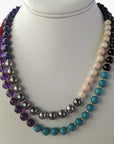 8.0-8.5mm Tahitian Pearl & Multi Gem Necklace - Marina Korneev Fine Pearls