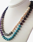 8.0-8.5mm Tahitian Pearl & Multi Gem Necklace - Marina Korneev Fine Pearls