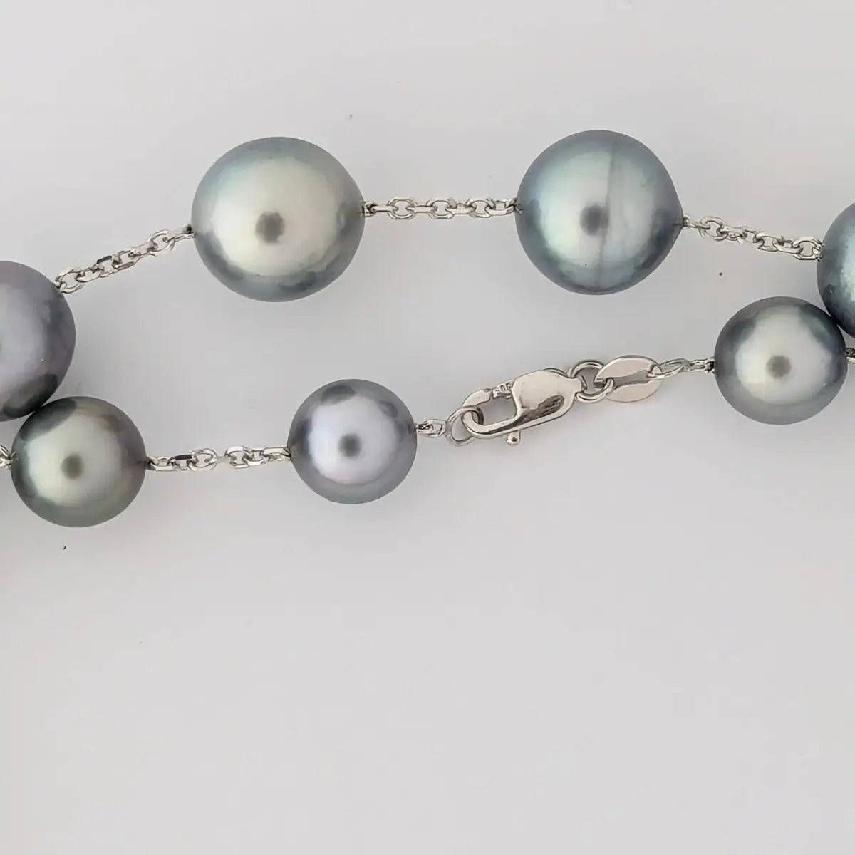 8-10mm GORGEOUS! Tahitian Pearl Station Necklace - Marina Korneev FP