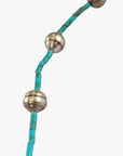 8-10mm Tahitian Baroque Pearls and Turquoise Necklace - Marina Pearls