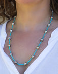 8-10mm Tahitian Baroque Pearls and Turquoise Necklace - Marina Pearls