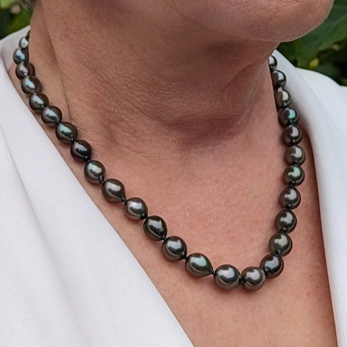 8-11mm Perfect Drops Tahitian Pearl Necklace-2 - Marina Korneev Fine Pearls