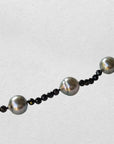 8-11mm Tahitian Pearl and Black Spinel Necklace - Marina Pearls