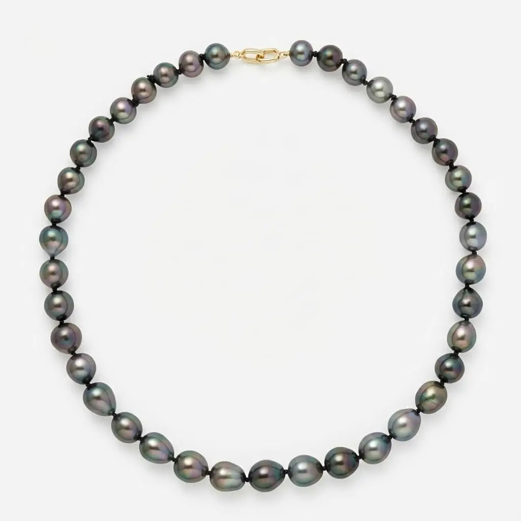 8 - 11mm Perfect Drops Tahitian Pearl Necklace Elegant Strands by Marina Korneev
