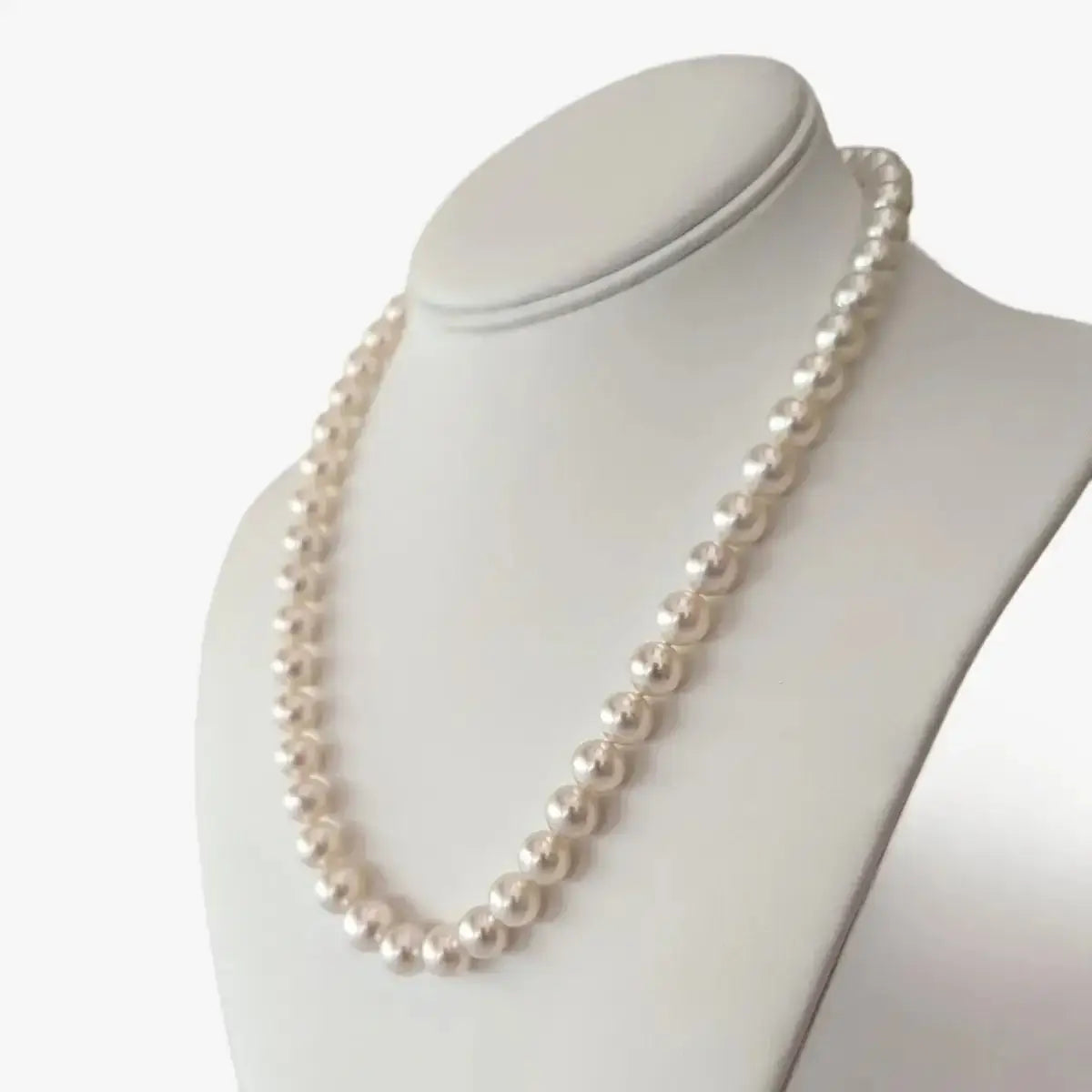 8.5-10.5mm Classic White Akoya Pearl Necklace - Marina Korneev