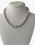 8.5-9.0mm Silver Semi-Baroque Akoya Pearl Necklace - Marina Korneev Fine Pearls