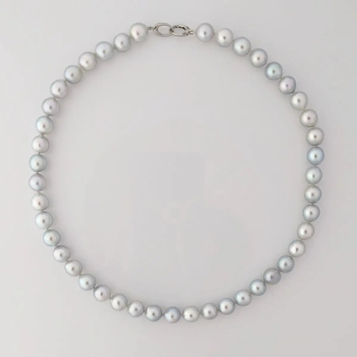 8.5-9.0mm Silver Semi-Baroque Akoya Pearl Necklace - Marina Korneev Fine Pearls