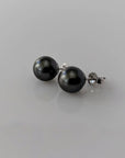 8-9mm DARK Tahitian Pearl Stud Earrings - Marina Korneev Fine Pearls