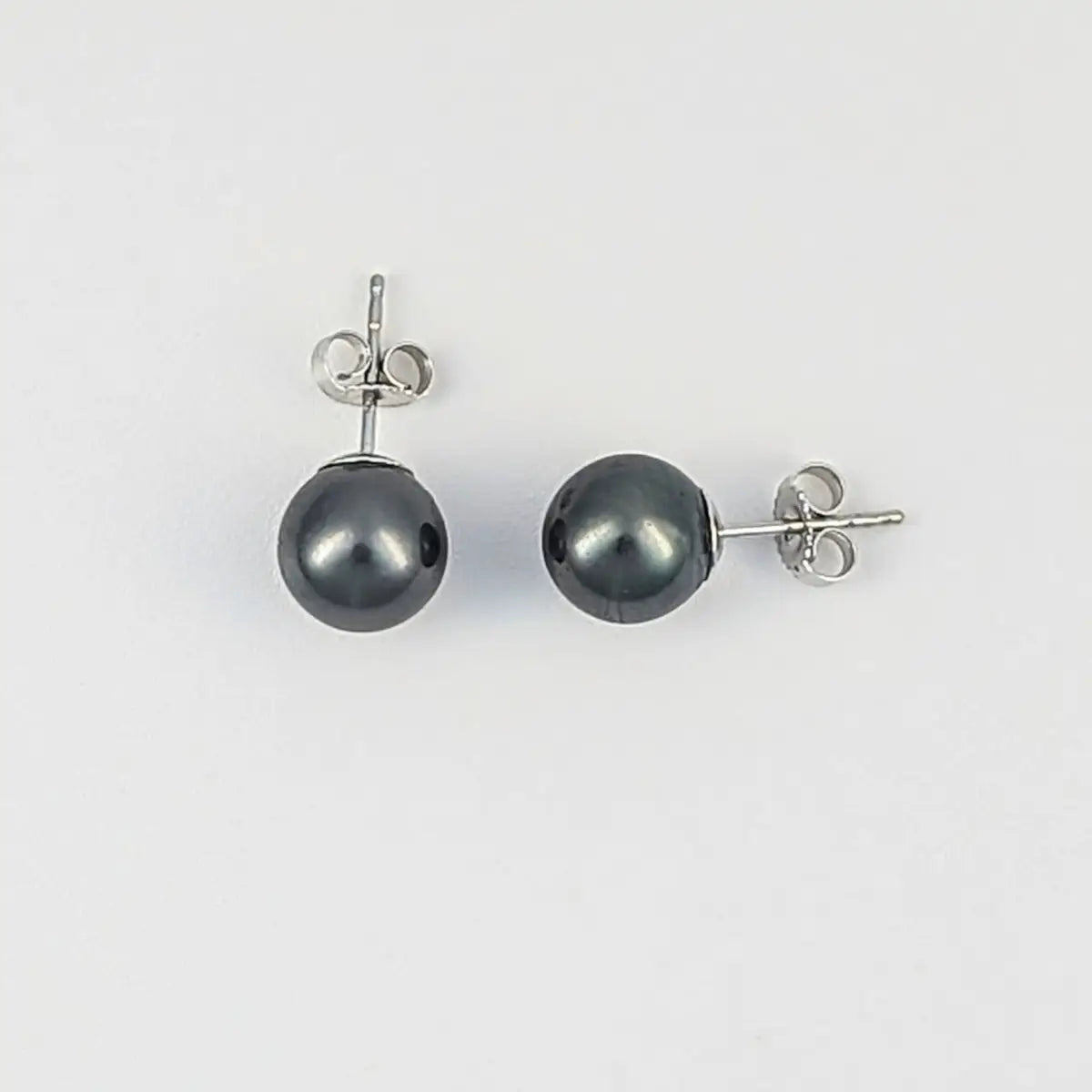 8-9mm DARK Tahitian Pearl Stud Earrings - Marina Korneev Fine Pearls