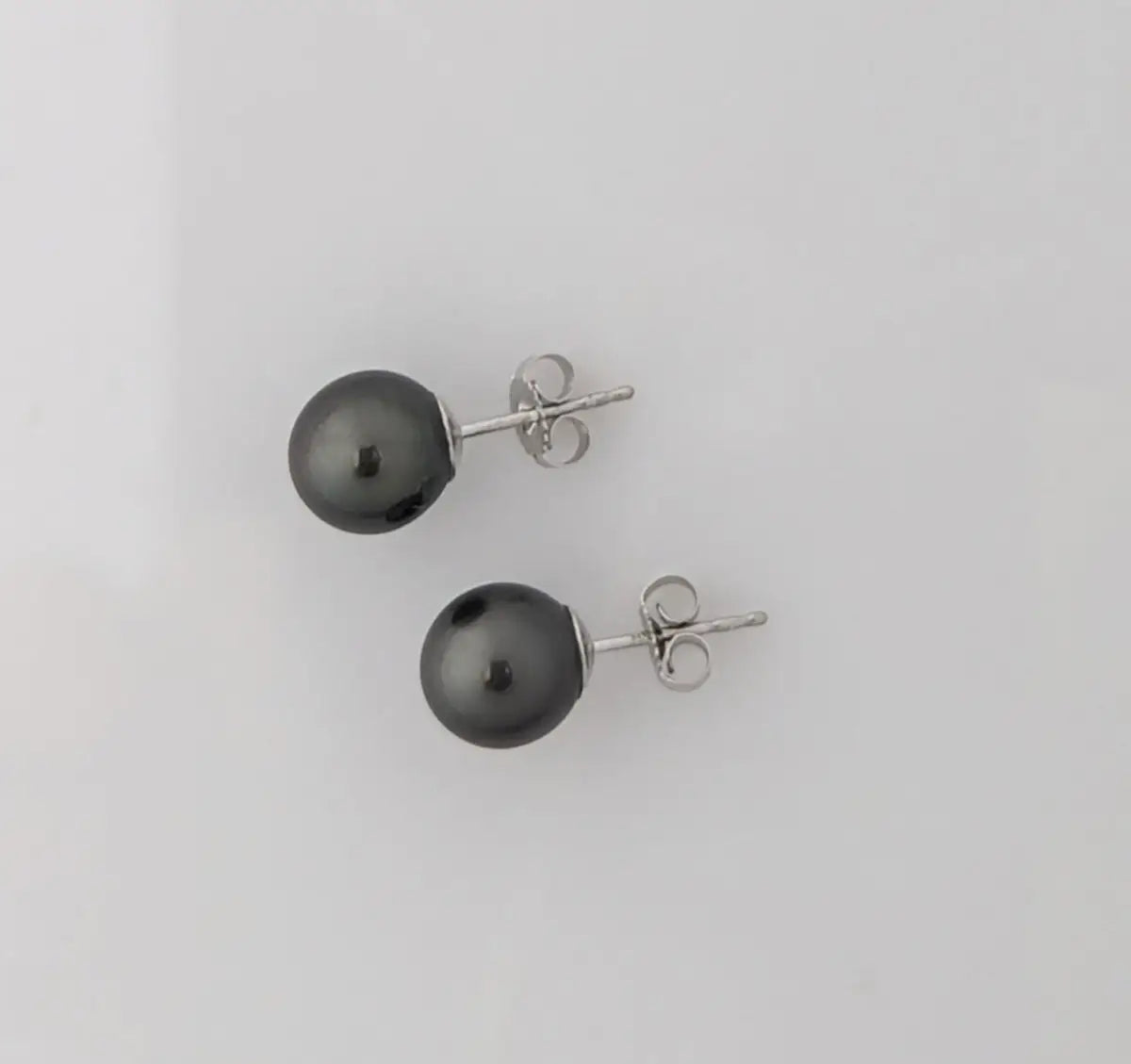 8-9mm DARK Tahitian Pearl Stud Earrings - Marina Korneev Fine Pearls