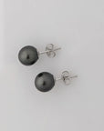 8-9mm DARK Tahitian Pearl Stud Earrings - Marina Korneev Fine Pearls