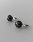 8-9mm DARK Tahitian Pearl Stud Earrings - Marina Korneev Fine Pearls