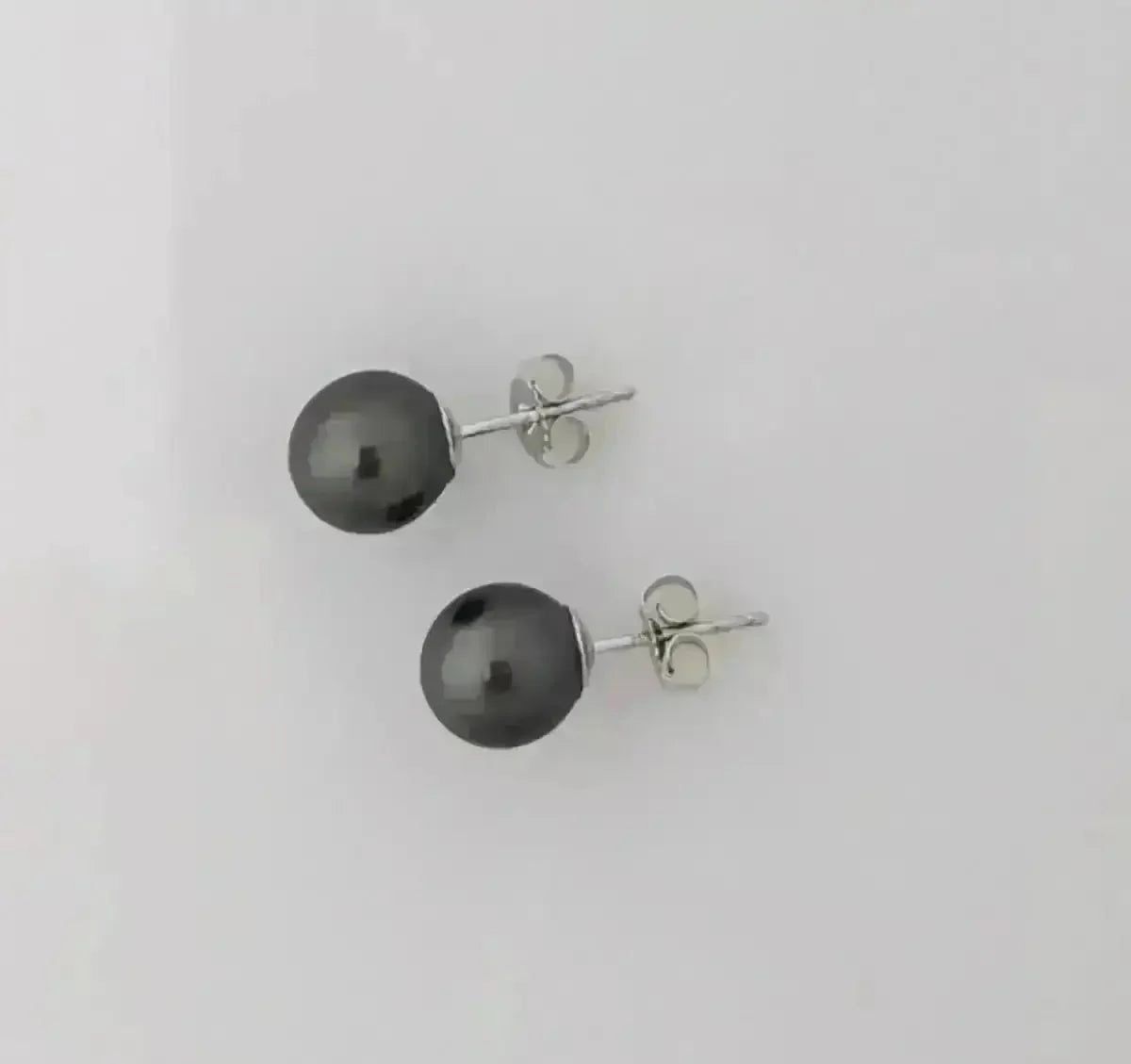 8 - 9mm DARK Tahitian Pearl Stud Earrings - Marina Korneev