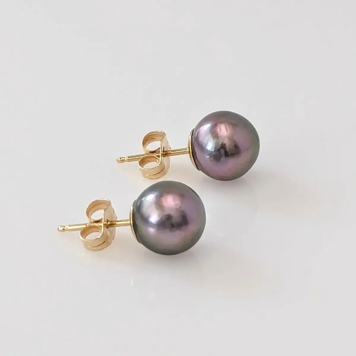 8-9mm SWEET! Tahitian Pearl Stud Earrings - Marina Korneev Fine Pearls