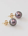 8-9mm SWEET! Tahitian Pearl Stud Earrings - Marina Korneev Fine Pearls