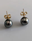 8-9mm Tahitian Pearl Stud Earrings - Marina Korneev Fine Pearls