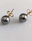 8-9mm Tahitian Pearl Stud Earrings - Marina Korneev Fine Pearls