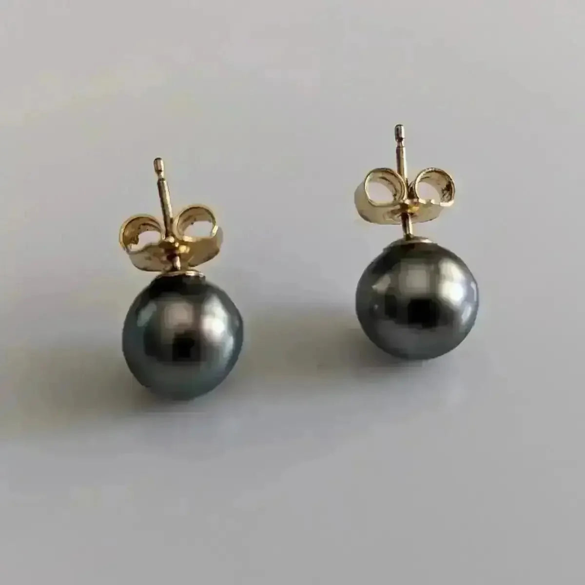 8 - 9mm Tahitian Pearl Stud Earrings - Marina Korneev