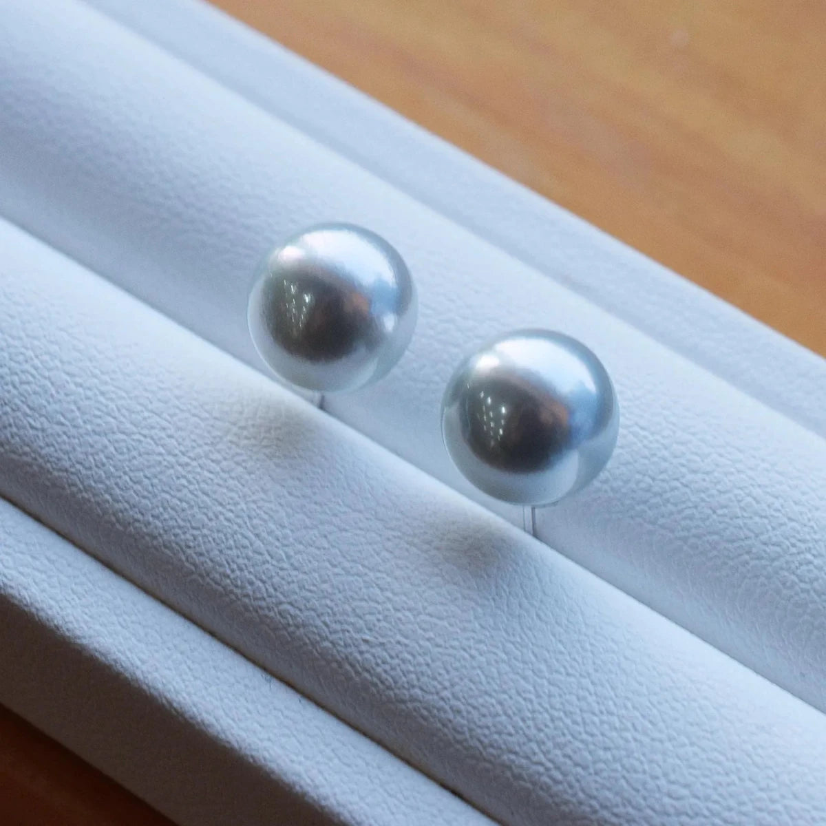 8.5-9.0mm Blue Akoya Stud Earrings Elegant Earrings by Marina Korneev