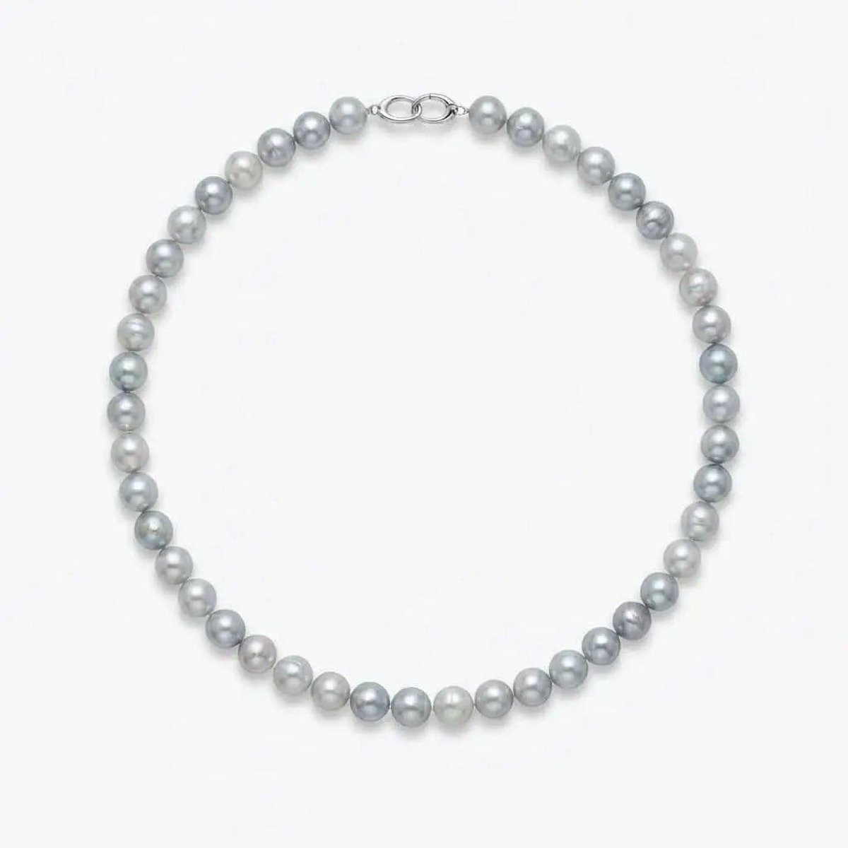 8.5 - 9.0mm Silver Semi - Baroque Akoya Pearl Necklace Elegant Strands by Marina Korneev